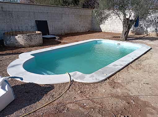 Piscina de poliéster y fibra 7.50 x 3.50 metros